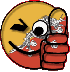 Drapeaux Asie Bhoutan Smiley - OK 