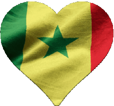 Banderas África Senegal Corazón 