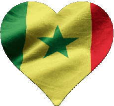 Drapeaux Afrique Sénégal Coeur 