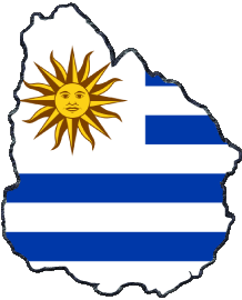 Banderas América Uruguay Mapa 
