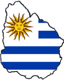 Bandiere America Uruguay Carta Geografica 