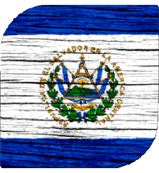 Drapeaux Amériques Salvador Carré 