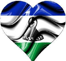 Flags Africa Lesotho Heart 