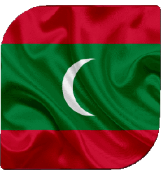 Drapeaux Asie Maldives Carré 