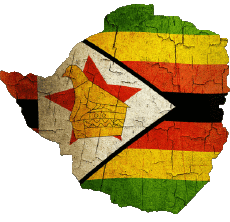 Drapeaux Afrique Zimbabwe carte 