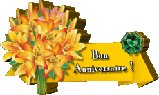 Mensajes Francés Bon Anniversaire Floral Fondo transparente 008 