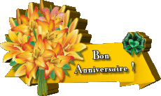 Nachrichten Französisch Bon Anniversaire Floral 008 