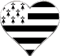 Flags France Regions Brittany Heart 