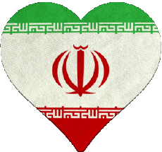 Banderas Asia Irán Corazón 