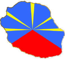 Fahnen Frankreich D.O.M - T.O.M La Réunion Karte 