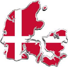 Drapeaux Europe Danemark Carte 