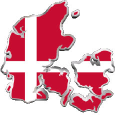 Flags Europe Denmark Map 
