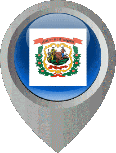Banderas América U.S.A - Estados Virginia Occidental Marcador de ubicación 