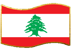 Banderas Asia Líbano Rectángulo 