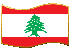 Drapeaux Asie Liban Rectangle 