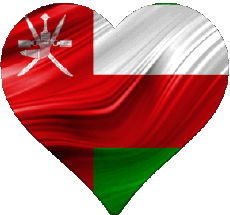 Banderas Asia Oman Corazón 