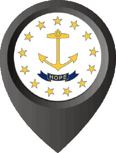 Fahnen Amerika U.S.A - States Rhode Island Standort-Pin 