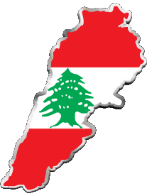 Banderas Asia Líbano Mapa 