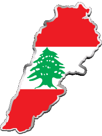 Flags Asia Lebanon Map 