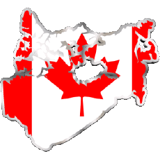 Bandiere America Canada Carte 