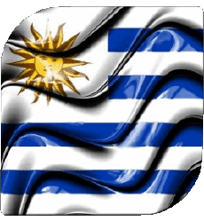 Bandiere America Uruguay Quadrato 