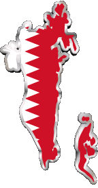 Drapeaux Asie Bahreïn carte 