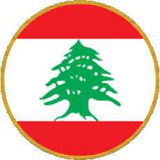 Drapeaux Asie Liban Rond 