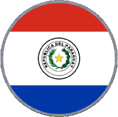 Drapeaux Amériques Paraguay Rond 