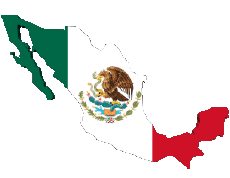 Bandiere America Messico Carta Geografica 