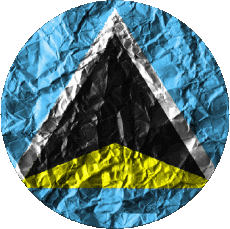 Drapeaux Amériques Sainte Lucie Rond 