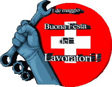 Messages Italien 1° de Maggio Buona Festa dei Lavoratori -Svizzero 