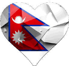 Fahnen Asien Nepal Herz 
