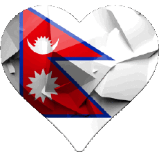 Flags Asia Nepal Heart 