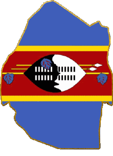 Flags Africa Eswatini Map 