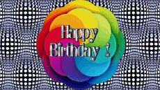 Messagi Inglese Happy Birthday Abstract - Geometric Sfondo animato 004 