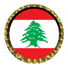 Bandiere Asia Libano Rotondo - Anelli 