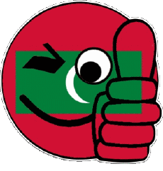 Bandiere Asia Maldive Faccina - OK 