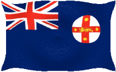 Flags Oceania Australia New South Wales Waving 