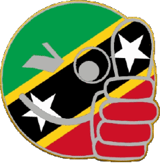 Fahnen Amerika St. Kitts und Nevis Smiley - OK 