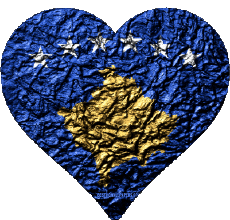 Flags Europe Kosovo Heart 