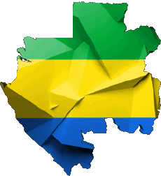 Drapeaux Afrique Gabon Carte 