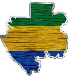 Bandiere Africa Gabon Carta Geografica 