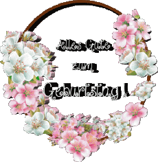 Messagi Tedesco Alles Gute zum Geburtstag Blumen Sfondo trasparente 017 