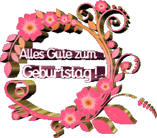 Messagi Tedesco Alles Gute zum Geburtstag Blumen Sfondo trasparente 022 