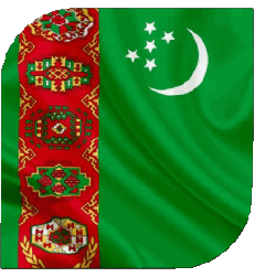 Drapeaux Asie Turkménistan Carré 