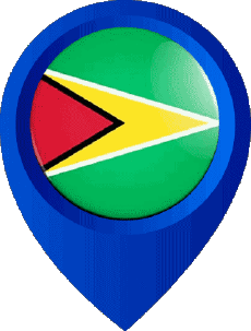 Fahnen Amerika Guyana Standort-Pin 