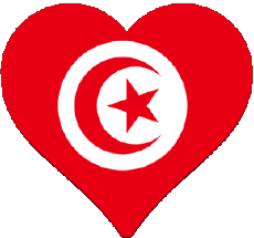 Fahnen Afrika Tunesien Herz 