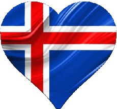 Drapeaux Europe Islande Coeur 
