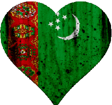 Fahnen Asien Turkmenistan Herz 