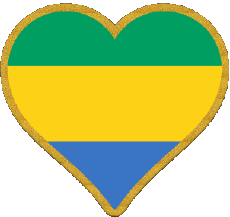 Bandiere Africa Gabon Cuore 
